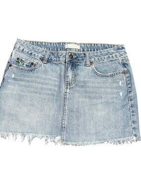 Aeropostale Light Wash Denim Mini Skirt with Frayed Hem, sz 5/6
